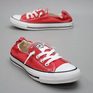 Converse Ladies 7 Shoreline All Star Red Canvas Slip-on Shoes Sneakers - 537083F